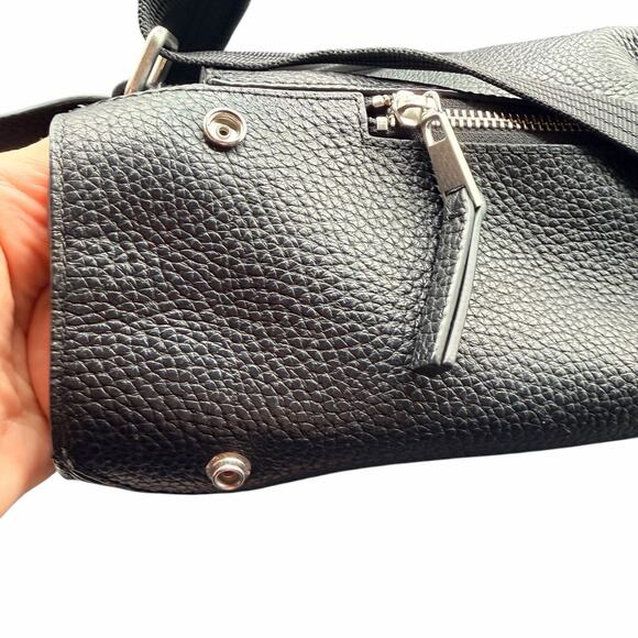 Treasure & Bond Black Pebbled Leather Convertible Backpack Tote Bag main image 11